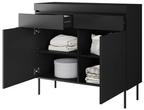Komoda Sentia 105 cm s 2 zásuvkami - čierna / čierna