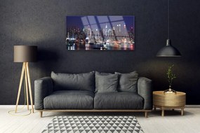 Obraz na skle Mrakodrapy mesto domy 100x50 cm