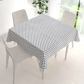 Biante Bavlnený štvorcový obrus Sandra SA-286 Sivé bodky na bielom 110x110 cm