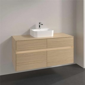 VILLEROY &amp; BOCH Collaro závesná skrinka pod umývadlo na dosku (umývadlo v strede), 4 zásuvky, s LED osvetlením, 1200 x 500 x 548 mm, Nordic Oak, C097B0VJ