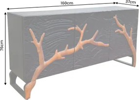 Komoda 46199 Forest 160cm Drevo Mango Čierne 3D  - Komfort-nábytok