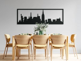 drevko Obraz New York panoráma Rozmer obrazu: 29,5 x 89 cm, Farba dekorácie: Čierna