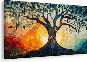 Obraz – Mozaika – slnko a strom I. (90x60 cm)
