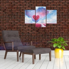 Obraz - Ružový strom srdca (90x60 cm)
