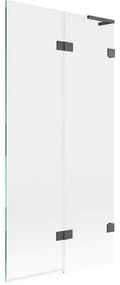 Mexen Lunar L, 2-krídlová vaňová zástena pravá 90 x 150 cm, číre sklo, grafitová, 897L-090-100-66-00-P