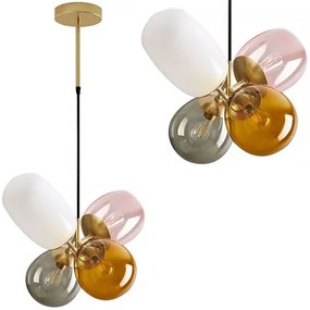 Toolight Toolight, Stropné svietidlo zo skla viacfarebné E14 60W APP436-4C, OSW-00565