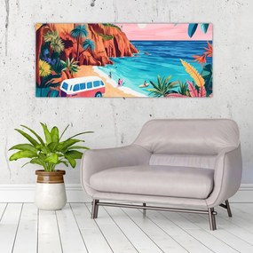 Obraz - Karavan pri oceáne (120x50 cm)