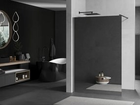 Mexen Kioto, sprchová zástena Walk-In 80 x 200 cm, 8mm sklo vzor zrkadlo, grafitový profil, 800-080-101-95-50