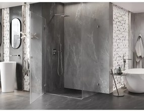 Mexen Lunar-B, výklopný sprchový kút ľavý 100 x 90 cm, 8mm číre sklo, oceľový profil, 832-100-090-97-00-L