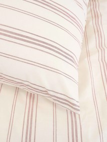 Predĺžené bavlnené obliečky Natural - Prúžky červené