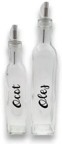 Súprava fliaš na olej a ocot 500ml+270ml so štítkami, Zeller