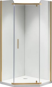 BPS-koupelny Päťuholníkový sprchový kút KZ91A 80x80 zlatá/transparent - bez vaničky