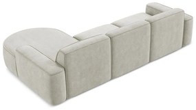 Krémová ženilková rohová pohovka (pravý roh/s leňoškou) Omao – Makamii