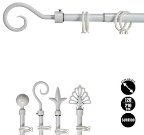 Biela kovová garniža VALANCE LOOP 120-210 cm