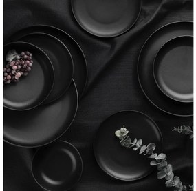 16-dielna jedálenská súprava, čierna, porcelán