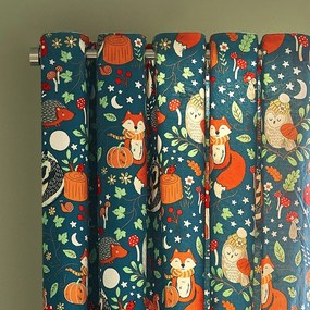 Zelený/hnedý detský záves 2 ks 168x183 cm Fox and Woodland Friends – Catherine Lansfield