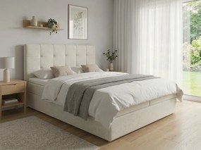 Čalúnená posteľ boxspring DIRELIS VIBE 140x200 cm krémová Matrac: Bonell pružinová matrac