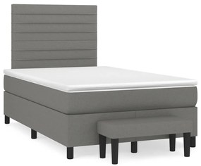 Boxspring posteľ s matracom, tmavosivá 120x190 cm, látka 3270363