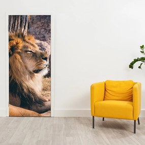 Fototapeta na dvere - Ležiaci lev (95x205cm)