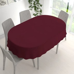 Biante Veľký dekoračný oválny obrus BKU-115 Burgundský vínový 200x260 cm