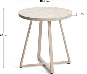 Okrúhly záhradný stolík s keramickou doskou ø 45 cm Tella – Kave Home
