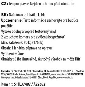 Vetro-Plus Nafukovacie ležadlo Pirátska lebka, 159 x 120 cm