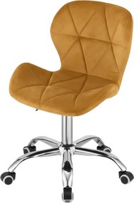 Horčicové kancelárske kreslo AVOLA VELVET