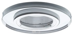 Ecolamp Podhľadové svietidlo Glass Round, 1x sklenené/strieborné kovové tienidlo, s