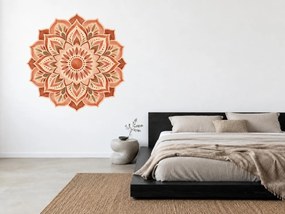Terakotová mandala boho akvarelová textilná nálepka na stenu arch 46 x 45 cm