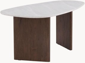 Oválny jedálenský stôl v drevenom a kamennom vzhľade Grönvik, 180 × 75 cm