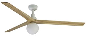 FARO 34279WT-11L - Stropný ventilátor KLIM L 1xE27/15W/230V dub/biela pr. 150 cm