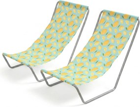 Sada 2 ks skladacích plážových ležadiel SAND LEMON, farebné