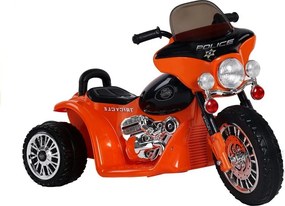 LEAN CARS Elektrická motorka pre deti JT568, trojkolesová, LED, oranžová