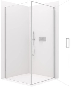Cerano Porte, 1-krídlový sprchovací kút 90x80 cm, 8mm číre sklo, chrómový profil, CER-CER-413528