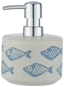 Modro-biely keramický dávkovač na mydlo Wenko Aquamarin, 475 ml