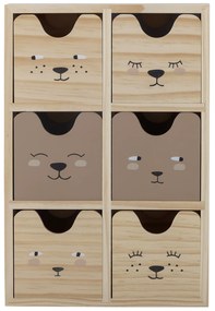 Bloomingville Drevený úložný box so zásuvkami Calle Nature