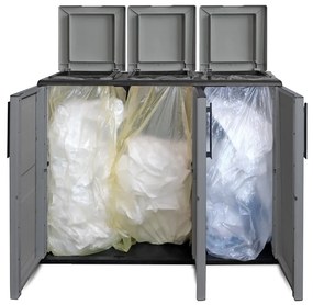 ARTPLAST Skriňa na triedený odpad Linea FREE 3dv/3víka