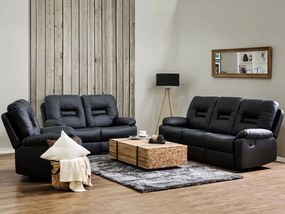 Pohovka dvojsedačka Barnet 2 (syntetická koža) (čierna). Vlastná spoľahlivá doprava až k Vám domov. 1008548
