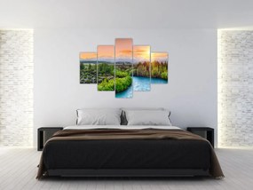 Obraz - Lesná horská krajina (150x105 cm)