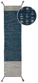 Modrý vlnený behúň Flair Rugs Anu, 60 x 200 cm