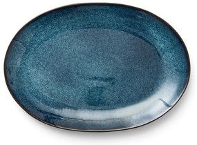 Čierny/modrý tanier z kameniny Gastro Dark Blue/Black – Bitz