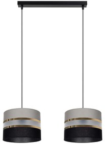 Luster na lanku CORAL 2xE27/60W/230V čiernošedá