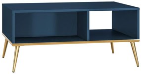 stolík kawowy Marine 07 s priehlbňami - Blankyt tmavý / zlaté