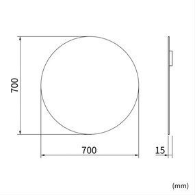 Erga Round, okrúhle zrkadlo 70cm, ERG-V01-ROUND-7070-CL