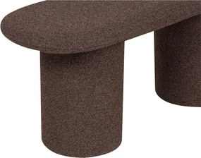 Hnedá polstrovaná lavica z textílie buklé Rull – noo.ma