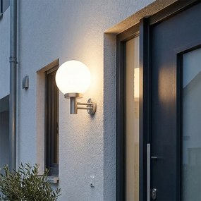 Moderné vonkajšie nástenné svietidlo oceľ nehrdzavejúca oceľ IP44 - Sfera