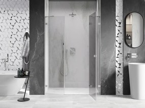 Mexen Lunar, pravé otočné sprchové dvere 160 cm, 8mm číre sklo, oceľový profil, 834S-160-050-97-00-P