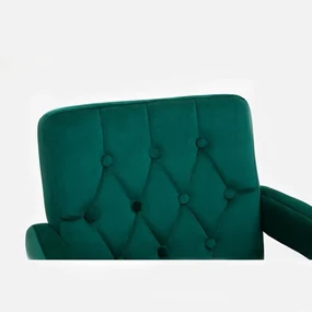 LuxuryForm DESIGN Stolička BOSTON VELUR na zlatej základni s kolieskami - zelená