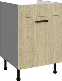 Dolná kuchynská skrinka Scarmi 60 ZL 1S BB (korpus: antracit + front: herringbone scandi). Vlastná spoľahlivá doprava až k Vám domov. 1134834
