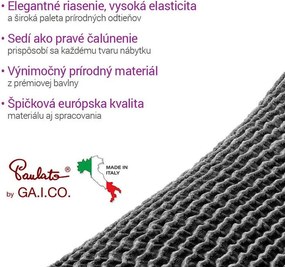 Bielastické poťahy COSTINA antracit sedačka s otomanom vľavo (š. 170 - 300 cm)